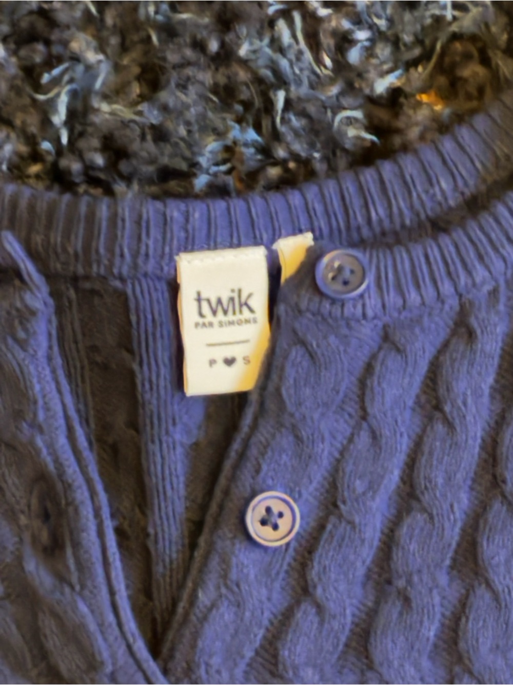 twik Navy Cable-Knit Button Cardigan - Women